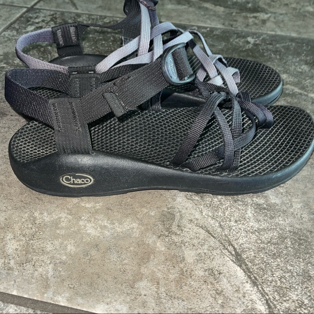 Chaco Strappy Sandals Black Gray Womens 9